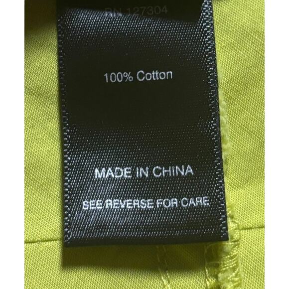 Ali Miles Tunic Size XL Lime Green 3/4 Sleeves Button Front Lagenlook Artsy - Picture 7 of 8